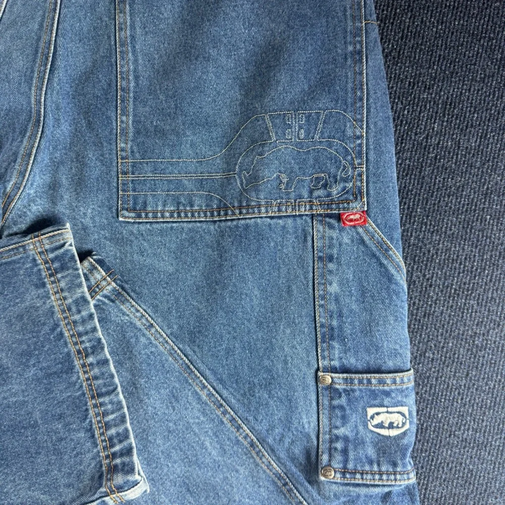 Vintage Ecko Unltd Baggy Carpenter Jeans 32x29 Medium Wash Rhino Skater Denim